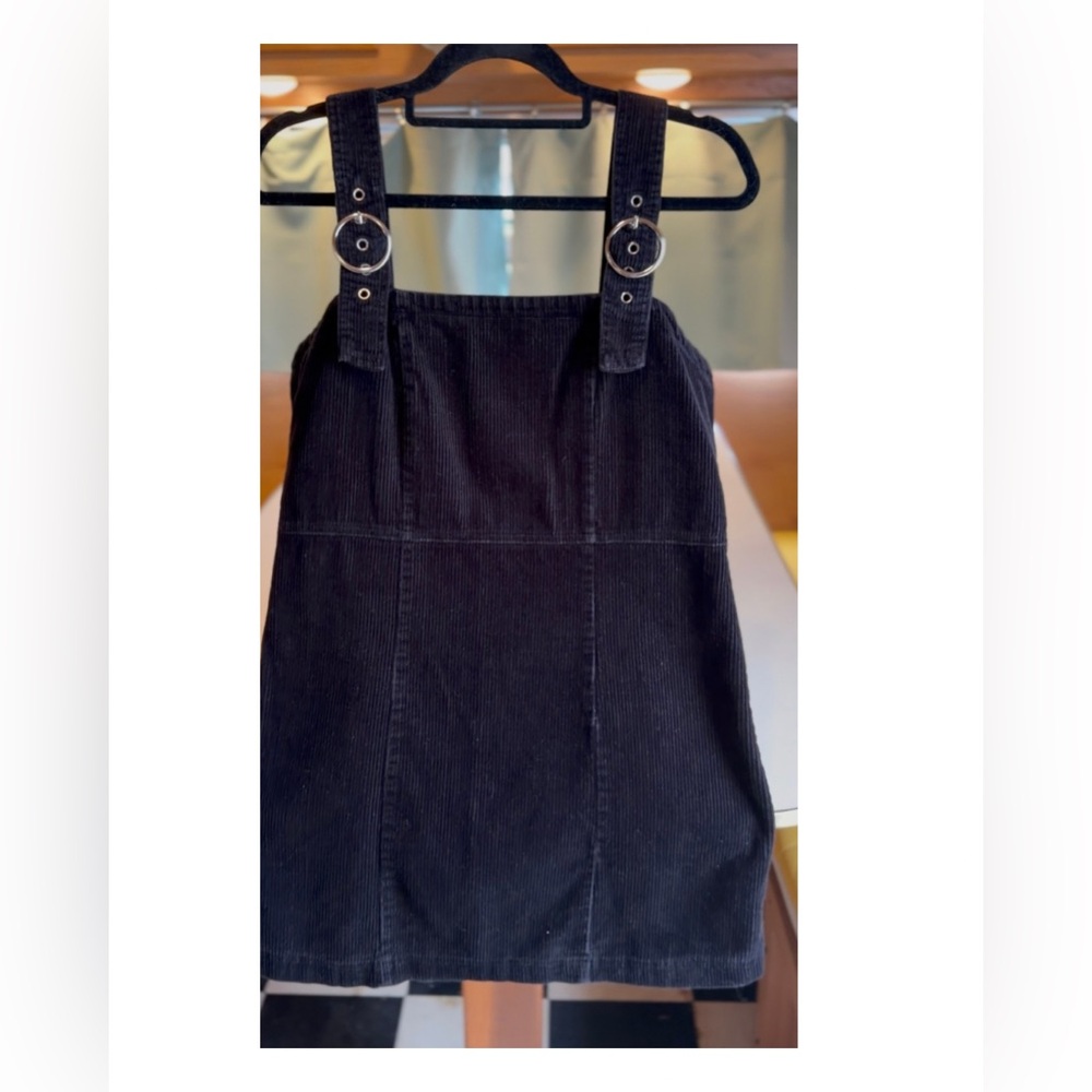 90’s Black Corduroy Dress with Adjustable Buckle Straps